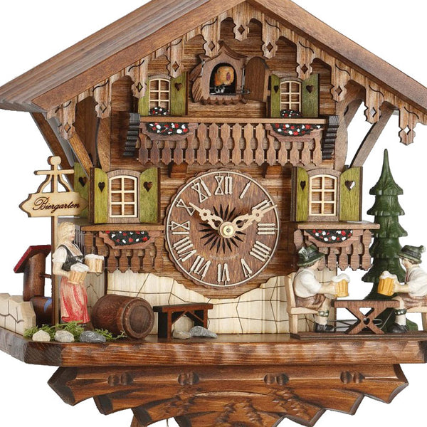  Cuckoo Clock - Chalet 8-day Beer garden cuckoo clock with beer drinkers, and waitress 30cm by Hekas - Cuckoo Collections