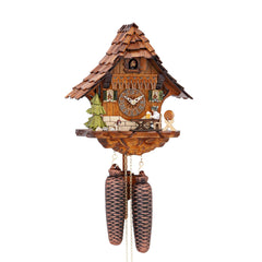  Cuckoo Clock - Chalet 8-day cuckoo clock with beer drinker and dog 27cm by Hekas - Cuckoo Collections