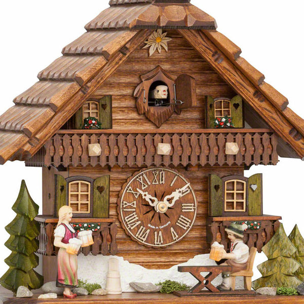  Cuckoo Clock - Chalet 8-day cuckoo clock with beer drinker and waitress 36cm by Hekas - Cuckoo Collections