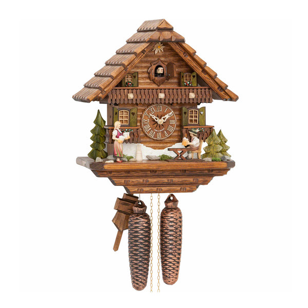 Cuckoo Clock - Chalet 8-day cuckoo clock with beer drinker and waitress 36cm by Hekas - Cuckoo Collections