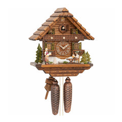  Cuckoo Clock - Chalet 8-day cuckoo clock with beer drinker and waitress 36cm by Hekas - Cuckoo Collections