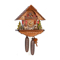  Cuckoo Clock - Chalet 8-day cuckoo clock with beer drinker on keg and dog 32cm by Hekas - Cuckoo Collections