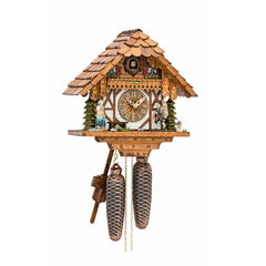  Cuckoo Clock - Chalet 8-day cuckoo clock with Black Forest woman and clock peddler 28cm by Hekas - Cuckoo Collections