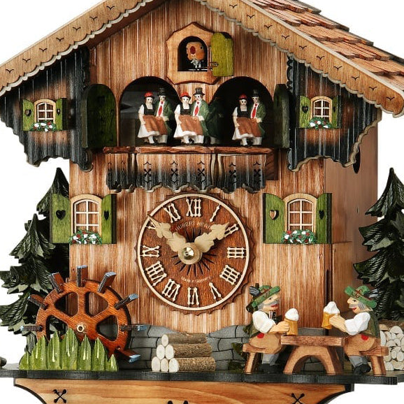  Cuckoo Clock - Chalet 8-day musical cuckoo clock with dancers and beer drinkers 32cm by Hubert Herr - Cuckoo Collections