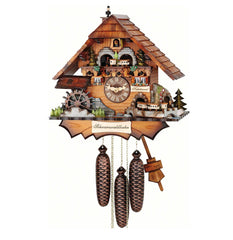 Cuckoo Clock - Chalet 8-day musical cuckoo clock with water wheel and moving train 38cm by Hubert Herr - Cuckoo Collections