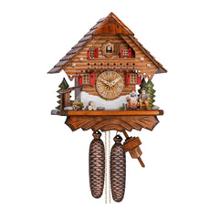  Cuckoo Clock - Chalet 8-day cuckoo clock with older couple on bench 32cm by Hekas - Cuckoo Collections