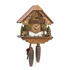  Cuckoo Clock - Chalet 8-day cuckoo clock with two deers, water-well and painted flowers 33cm by Hekas - Cuckoo Collections