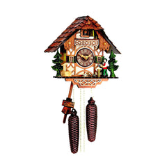  Cuckoo Clock - Chalet 8-day cuckoo clock with woodcutter, water pump and fir trees 26cm by Hubert Herr - Cuckoo Collections