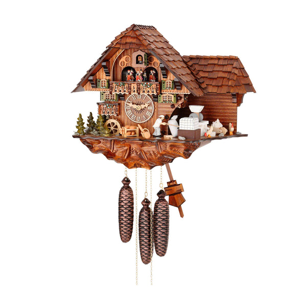  Cuckoo Clock - Chalet 8-day musical '2011 cuckoo clock of the year' with moving baker, mill-wheel and dancers 40cm by Hubert Herr - Cuckoo Collections