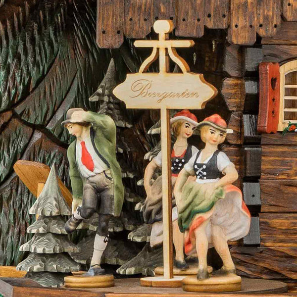  Cuckoo Clock - Chalet 8-day musical Beer garden '2nd place - 2017 Cuckoo clock of the year' with beer drinkers, folk band, waitress, bell-tower, and dancers 63cm by Hekas - Cuckoo Collections