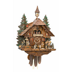  Cuckoo Clock - Chalet 8-day musical Beer garden '2nd place - 2017 Cuckoo clock of the year' with beer drinkers, folk band, waitress, bell-tower, and dancers 63cm by Hekas - Cuckoo Collections