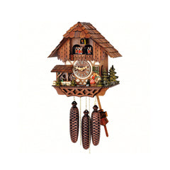  Cuckoo Clock - Chalet 8-day musical Black Forest house cuckoo clock with moving kissing couple, moving water-wheel, and dancers 32cm by Hubert Herr - Cuckoo Collections