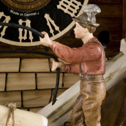  Cuckoo Clock - Chalet 8-day musical cuckoo clock with moving lumber-mill, horse & sled, mill-wheel, belfry bell tower, and dancers 60cm by Hönes - Cuckoo Collections