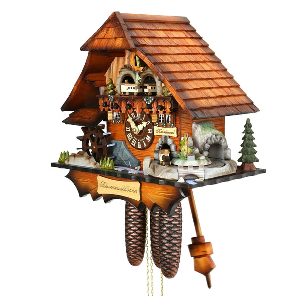  Cuckoo Clock - Chalet 8-day musical cuckoo clock with water wheel and moving train 38cm by Hubert Herr - Cuckoo Collections