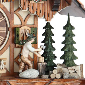  Cuckoo Clock - Chalet 8-day musical cuckoo clock with wood-chopper, clock peddler, mill-wheel, and dancers 40cm by Hekas - Cuckoo Collections
