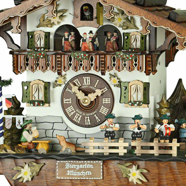  Cuckoo Clock - Chalet 8-day musical cuckoo clock with moving beer drink, folk band & waitress 32cm by Hubert Herr - Cuckoo Collections