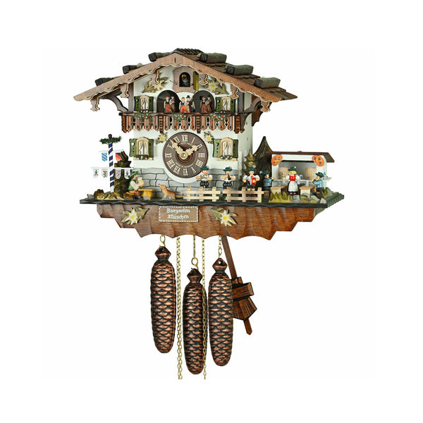  Cuckoo Clock - Chalet 8-day musical cuckoo clock with moving beer drink, folk band & waitress 32cm by Hubert Herr - Cuckoo Collections