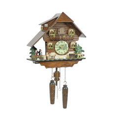  Cuckoo Clock - Chalet quartz cuckoo clock black forest house turning dancers by Trenkle Uhren - Cuckoo Collections