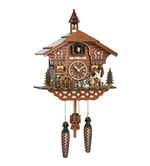  Cuckoo Clock - Chalet style quartz cuckoo clock with moving wood chopper & mill wheel with music by Trenkle Uhren - Cuckoo Collections