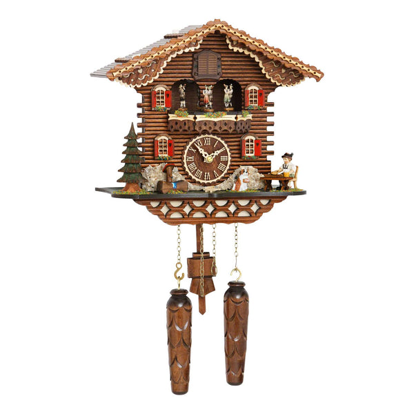  Cuckoo Clock - Chalet style quartz cuckoo clock swiss house with music turning dancers 30 cm by Trenkle Uhren - Cuckoo Collections