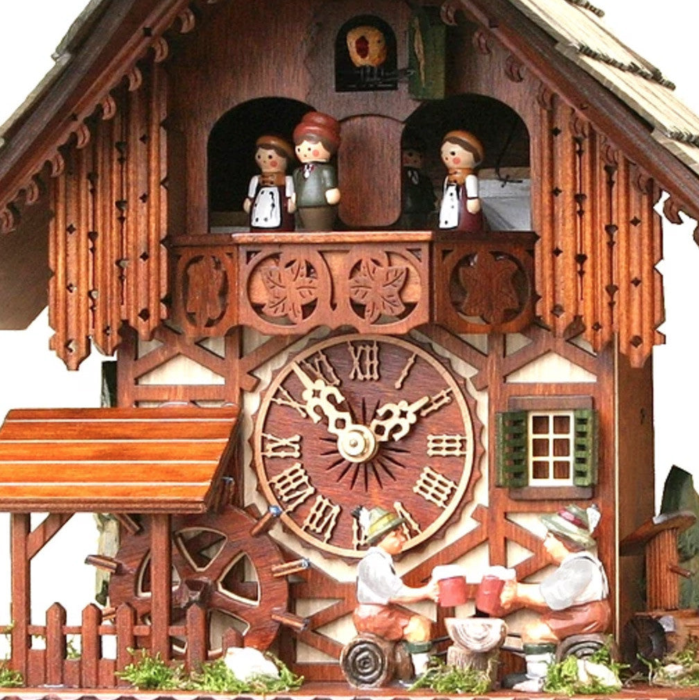 Chalet style day movement cuckoo clock black forest house with
