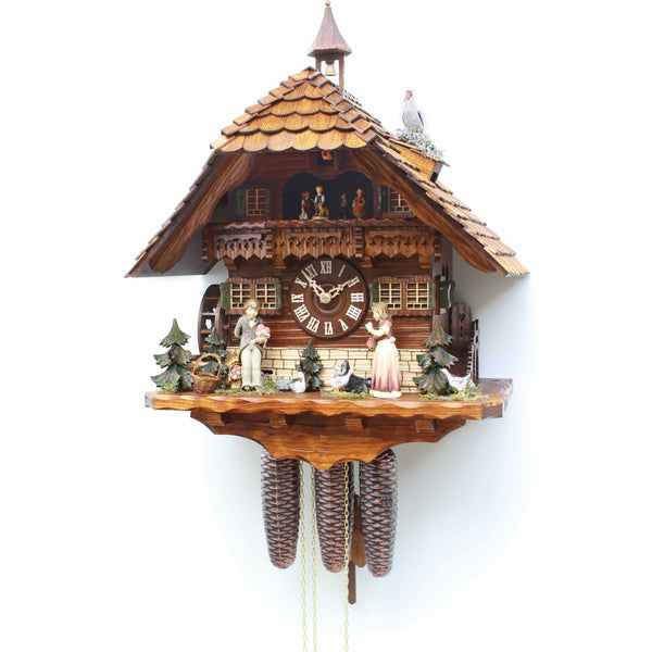  Cuckoo Clock - Chalet style 8-day movement cuckoo clock with romantic scene 52cm by Rombach & Haas - Cuckoo Collections