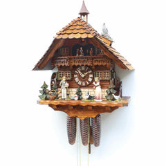  Cuckoo Clock - Chalet style 8-day movement cuckoo clock with romantic scene 52cm by Rombach & Haas - Cuckoo Collections