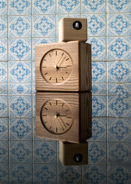 'Cubist'  Table Cuckoo Clock (Brown and light wood) by Lemnos