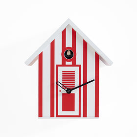  Cuckoo Clock - 'Bagni Nettuno' Cuckoo Clock (White & Red) by Progetti - Cuckoo Collections