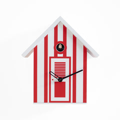  Cuckoo Clock - 'Bagni Nettuno' Cuckoo Clock (White & Red) by Progetti - Cuckoo Collections