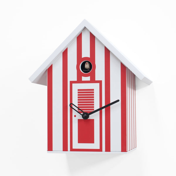  Cuckoo Clock - 'Bagni Nettuno' Cuckoo Clock (White & Red) by Progetti - Cuckoo Collections