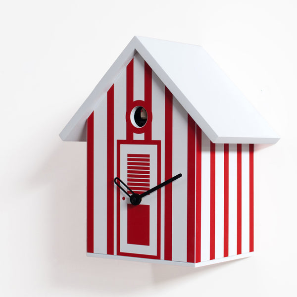  Cuckoo Clock - 'Bagni Nettuno' Cuckoo Clock (White & Red) by Progetti - Cuckoo Collections