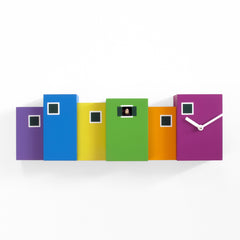  Cuckoo Clock - 'Burano' Cuckoo Clock (Purple, orange, green and light blue) by Progetti - Cuckoo Collections