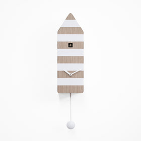  Cuckoo Clock - 'Capri' Cuckoo Clock (Light wood and white stripes) by Progetti - Cuckoo Collections