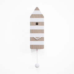  Cuckoo Clock - 'Capri' Cuckoo Clock (Light wood and white stripes) by Progetti - Cuckoo Collections