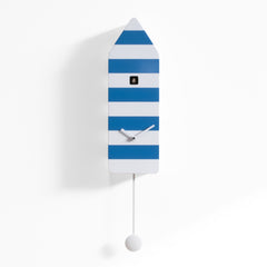  Cuckoo Clock - 'Capri' Cuckoo Clock (White and light blue stripes) by Progetti - Cuckoo Collections