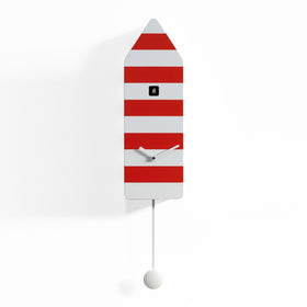  Cuckoo Clock - 'Capri' Cuckoo Clock (White and orange stripes) by Progetti - Cuckoo Collections