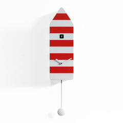  Cuckoo Clock - 'Capri' Cuckoo Clock (White and orange stripes) by Progetti - Cuckoo Collections