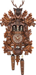  Cuckoo Clock - Carved hunting style quartz cuckoo clock with stag 42cm by Trenkle Uhren - Cuckoo Collections