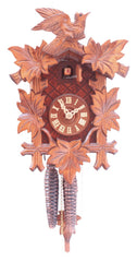  Cuckoo Clock - Carved style 1 day movement cuckoo clock 5 leaves bird 28cm by Rombach & Haas - Cuckoo Collections