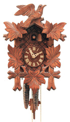  Cuckoo Clock - Carved style 1 day movement cuckoo clock 5 leaves bird 33cm by Rombach & Haas - Cuckoo Collections
