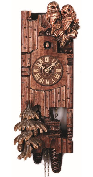 Cuckoo Clock - Carved style 8 day movement cuckoo clock 2 owls 52cm by Rombach & Haas - Cuckoo Collections