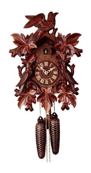  Cuckoo Clock - Carved style 8 day movement cuckoo clock 7 leaves 3 birds 40cm by Rombach & Haas - Cuckoo Collections