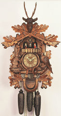  Cuckoo Clock - Carved style 8 day movement cuckoo clock hunting clock sitting animals 60cm by Rombach & Haas - Cuckoo Collections