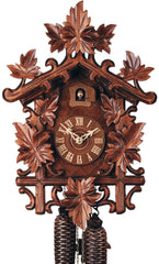  Cuckoo Clock - Carved style 8 day movement cuckoo clock leaves 43.5cm by Rombach & Haas - Cuckoo Collections