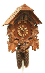  Cuckoo Clock - Carved style 8 day movement cuckoo clock owl clock 2 owls 36cm by Rombach & Haas - Cuckoo Collections