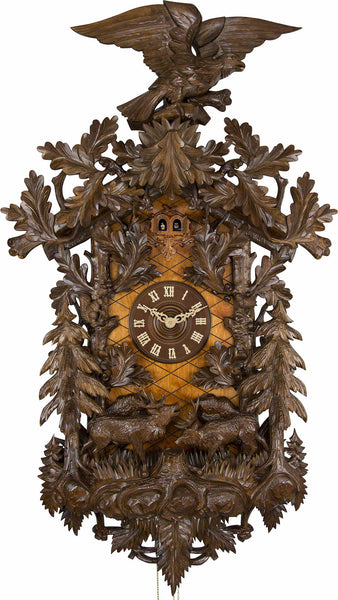  Cuckoo Clock - Carved style 8 day movement cuckoo clock stag eagle leaves 150cm by Rombach & Haas - Cuckoo Collections