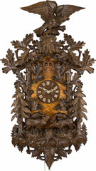  Cuckoo Clock - Carved style 8 day movement cuckoo clock stag eagle leaves 150cm by Rombach & Haas - Cuckoo Collections