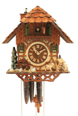  Cuckoo Clock - Chalet style 1 day movement cuckoo clock black forest house turning mill wheel 30cm by Rombach & Haas - Cuckoo Collections