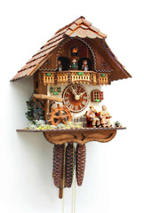  Cuckoo Clock - Chalet style 1 day movement cuckoo clock black forest house with turning mill wheel 31cm by Rombach & Haas - Cuckoo Collections